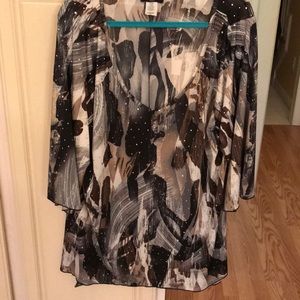 Black and brown women’s plus size blouse. 3x.